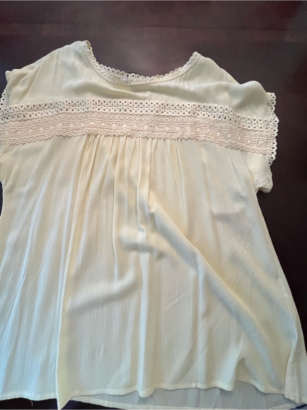 Robert Louis Cream Lace-Trim Casual Girls Dress